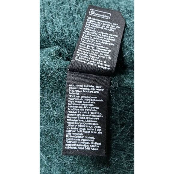 & other stories womens small teal green sweater soft alpaca wool mockneck chic - Picture 8 of 9